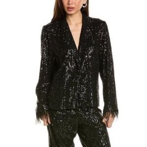 Nanette Lepore Women's Black Sequin Jacket | Sz XL NWT